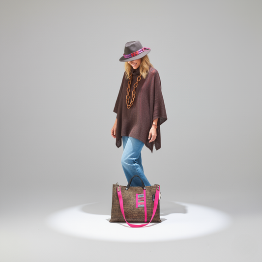 Anteo L Boho Brown fuchsia -Pièce unique